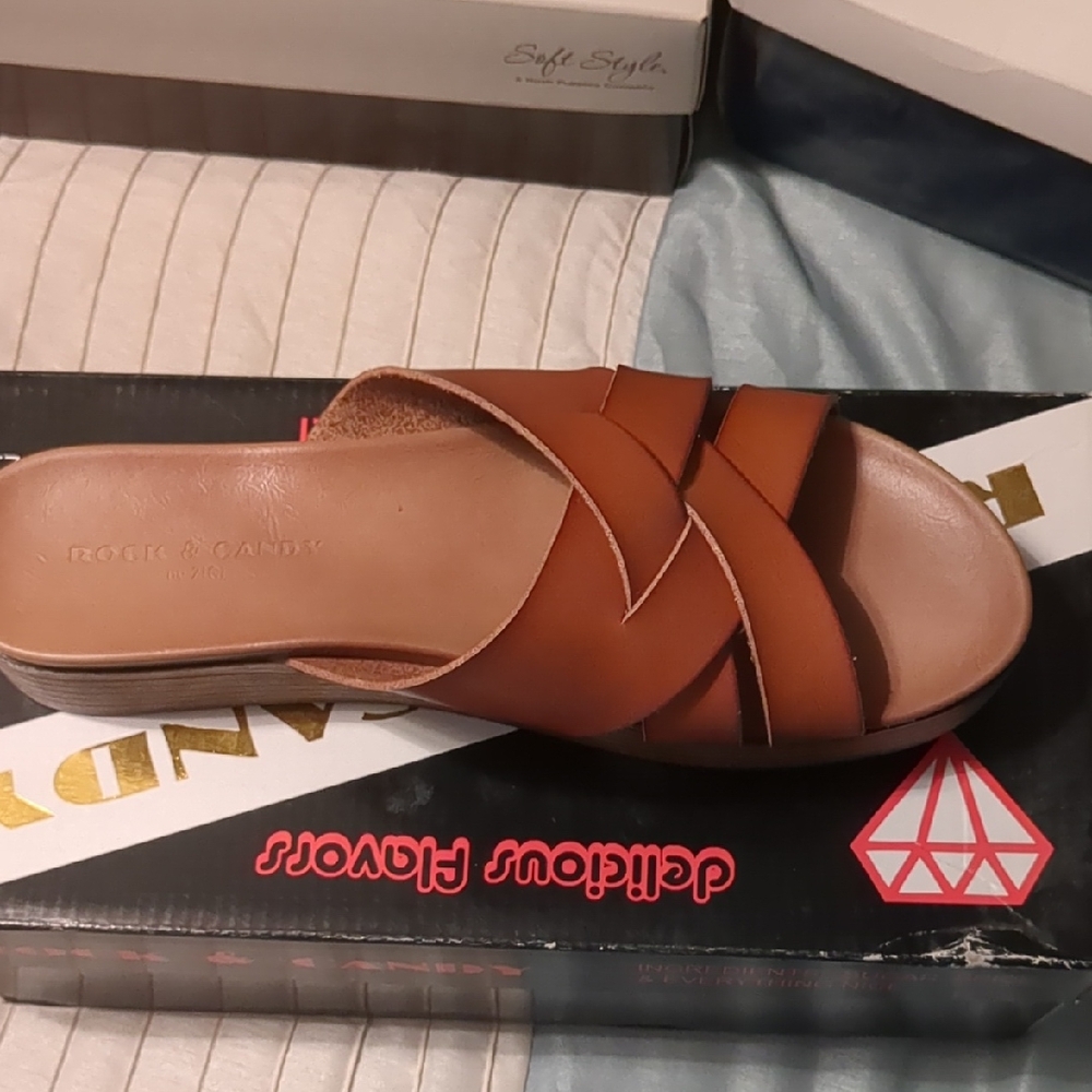 Rock & Candy Brown Strappy Sandals